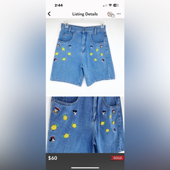 Vintage Mickey Mouse Jean denim Shorts - Picture 9 of 10